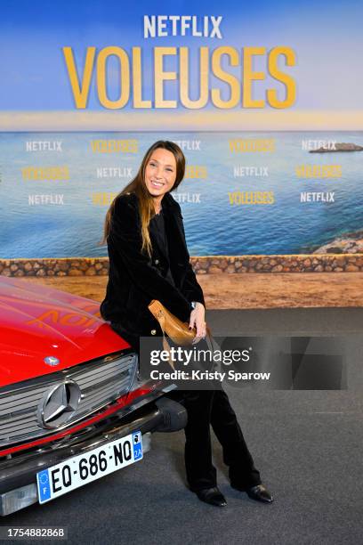 Laura Smet attends the "Voleuses" Netflix Premiere at Cinema Pathe Wepler on October 24, 2023 in Paris, France.