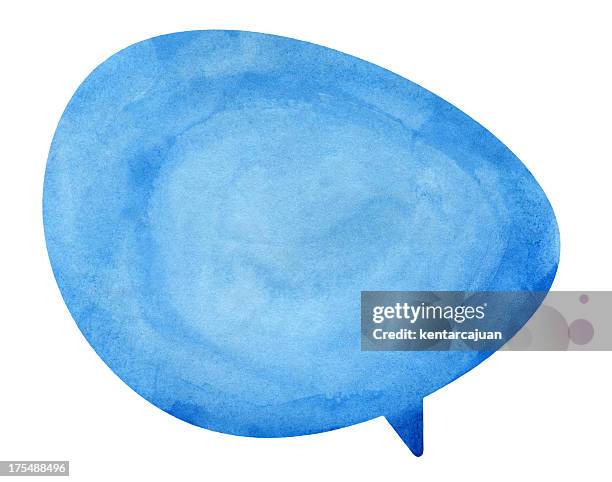 globo azul discurso de pensamiento - speech bubble fotografías e imágenes de stock