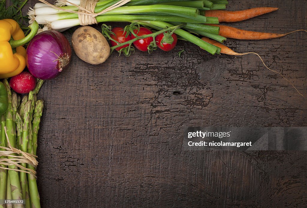 Fresh Vegetables: with copy space