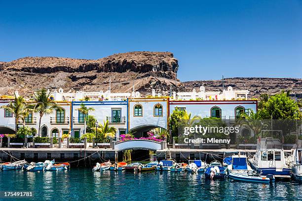 grand canary puerto de mogan - waterfront stock pictures, royalty-free photos & images