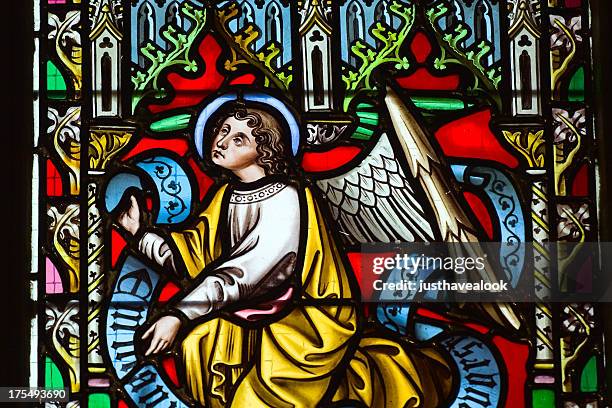 archangel - stained glass angel stock pictures, royalty-free photos & images