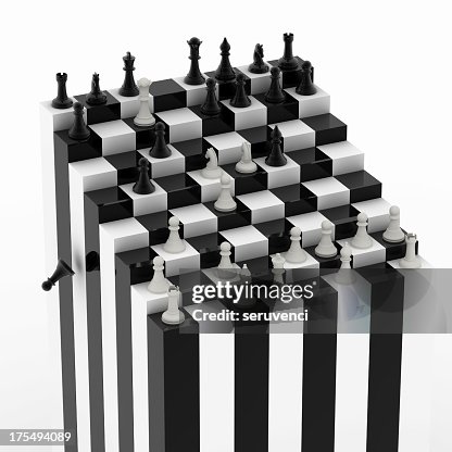 chess board wallpaper, surreal, 3d rendering Stock Illustration