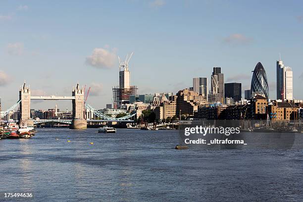 city of london and tower bridge - tower 42 stock pictures, royalty-free photos & images