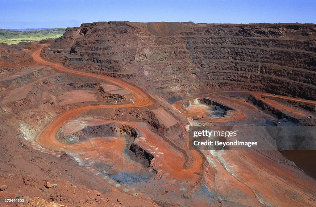Large open cut iron ore mine
