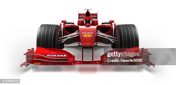 open-wheel single-seater racing car car in studio - isolated on white/clipping path - formula 1 個照片及圖片檔