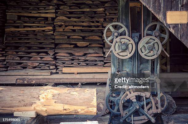 old sawmill - water mill stock pictures, royalty-free photos & images