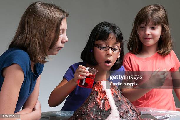 volcano experiment - geology class stock pictures, royalty-free photos & images