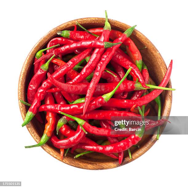 rote chili peppers - bowl of chili stock-fotos und bilder