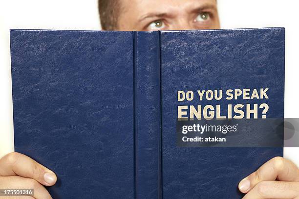 sprechen sie englisch - englisch sprache stock-fotos und bilder