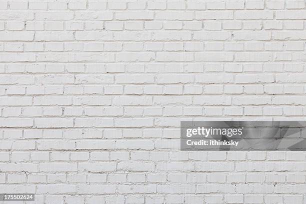 white brick wall - brick wall stockfoto's en -beelden