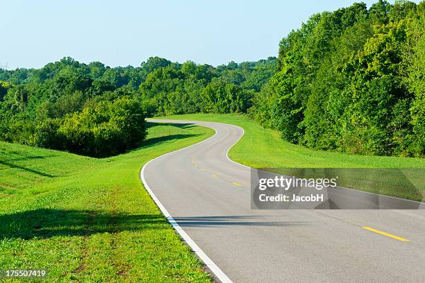 curved road - natchez trace parkway stock pictures, royalty-free photos & images