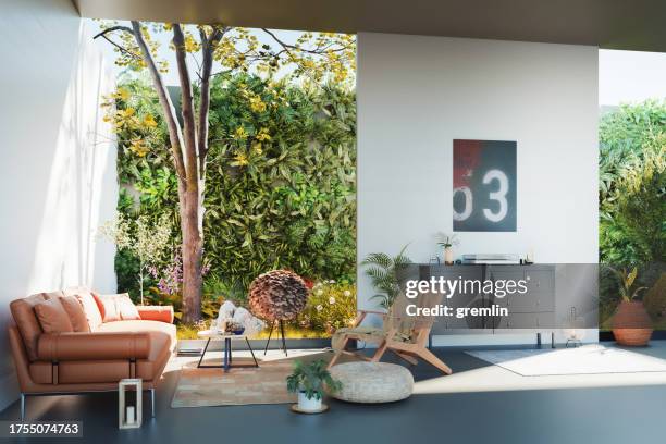 cozy modern living room - comfortable stock pictures, royalty-free photos & images