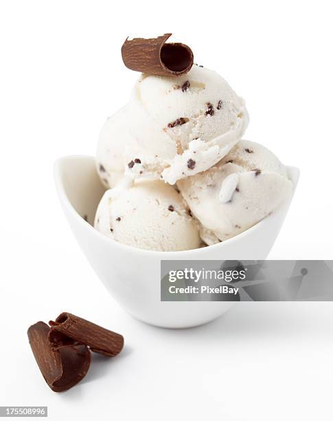 ice cream - stracciatella - chocolate chip ice cream stock pictures, royalty-free photos & images