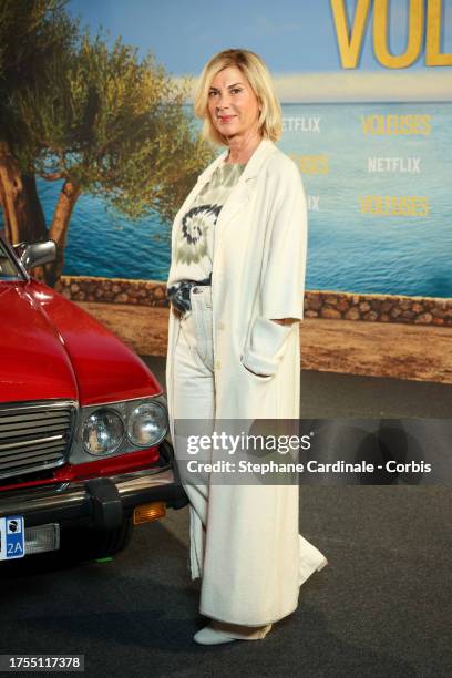 Michele Laroque attends the "Voleuses" Netflix Premiere at Cinema Pathe Wepler on October 24, 2023 in Paris, France.