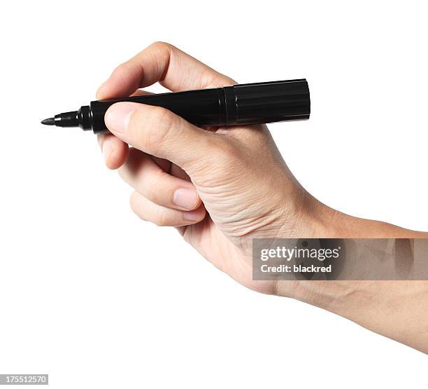writing with felt tip pen - pen stockfoto's en -beelden