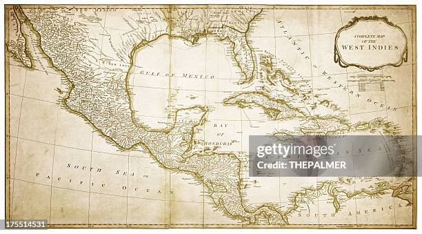 west indies karte 1794 - caribbean sea stock-grafiken, -clipart, -cartoons und -symbole