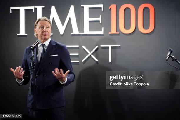 Hans Vestberg speaks during the 2023 TIME100 Next event at Second Floor on October 24, 2023 in New York City.