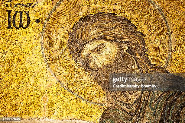 mosaic of saint john the baptist - john the baptist stock pictures, royalty-free photos & images