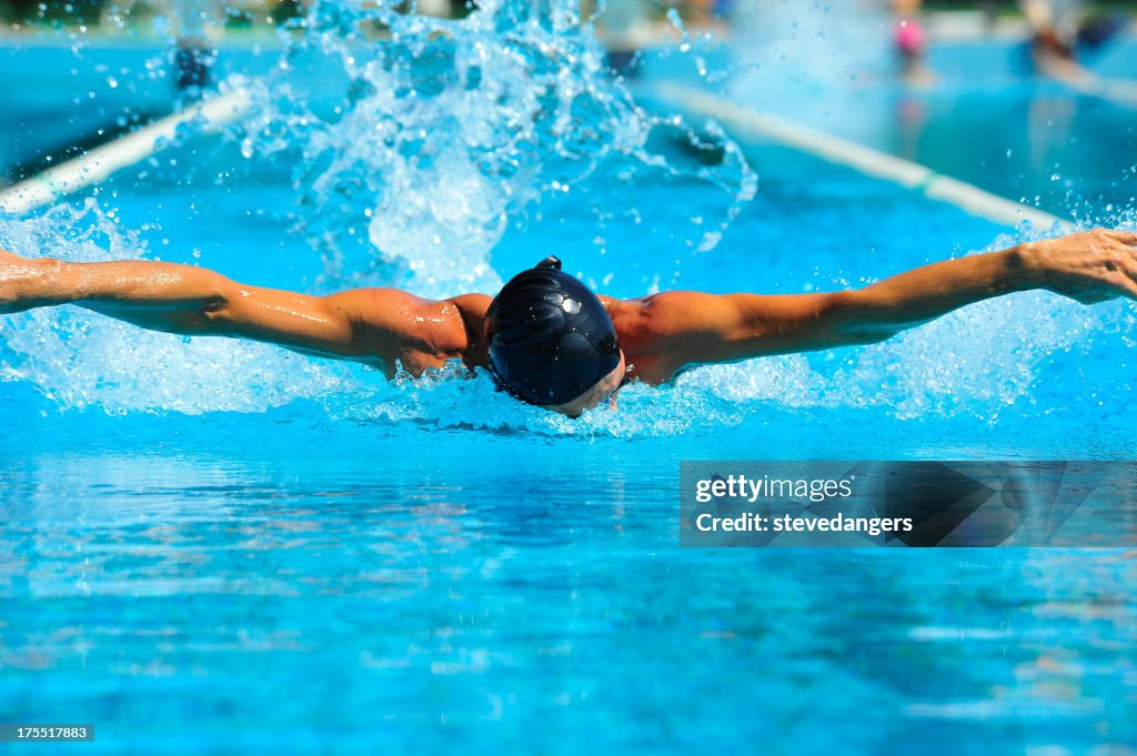 Professional swimmer in pool