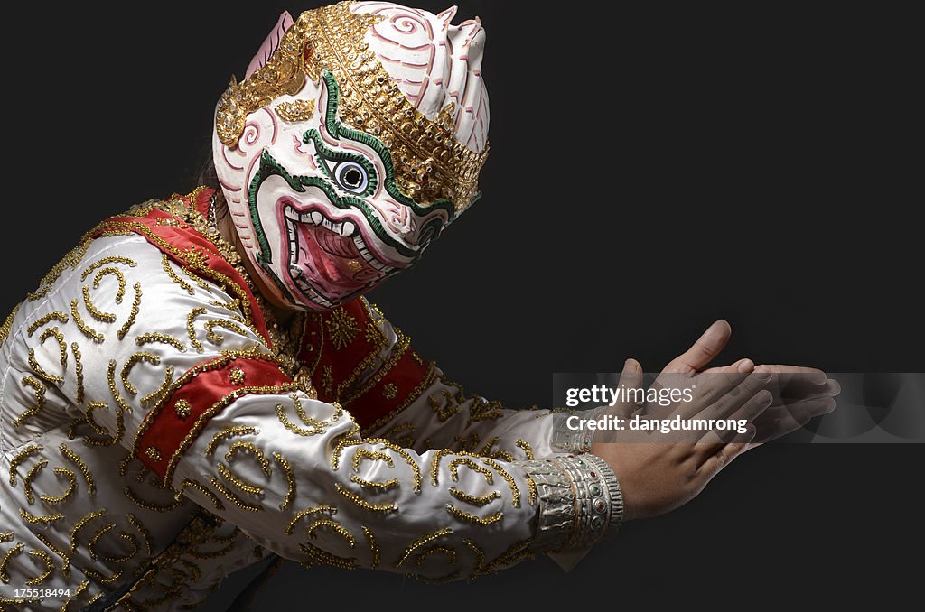Deus Macaco ou branco Macaco na dança Ramayana