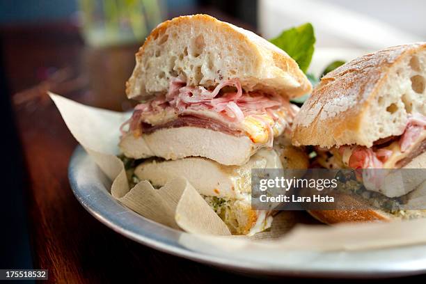 roast chicken breast sandwich - chicken hero stock pictures, royalty-free photos & images