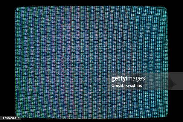 close-up of television static - beeldbuis stockfoto's en -beelden