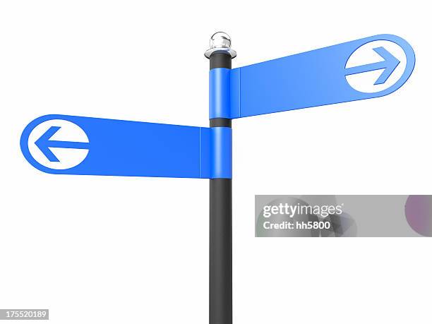 two blank road signs - directional signs stock pictures, royalty-free photos & images