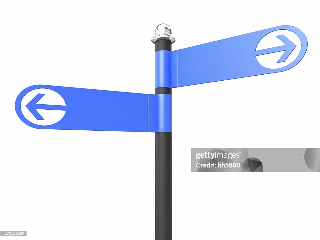 Dois sinais de estrada em branco