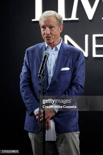 Tom Steyer speaks during the 2023 TIME100 Next event at Second Floor on October 24, 2023 in New York City.