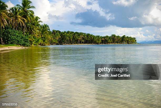 caribbean sea en boca del drago on isla colon in bocas del toro, panama - isla colon stock pictures, royalty-free photos & images