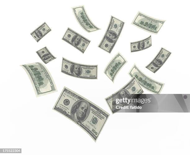 flying dollar - usa coins falling stock pictures, royalty-free photos & images
