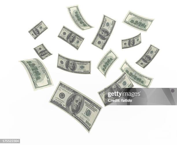 flying dollar - us currency bills stock pictures, royalty-free photos & images