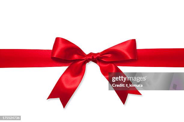 red gift bow - red bow stock pictures, royalty-free photos & images