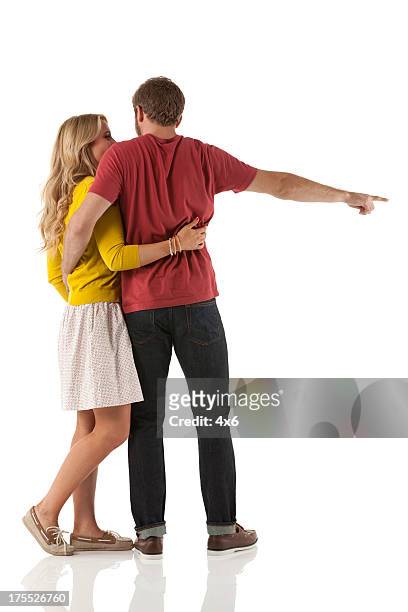 young couple in love - blonde hair rear white background stock pictures, royalty-free photos & images