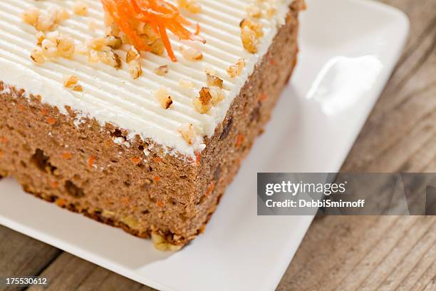 slice of carrot cake - carrot cake stock pictures, royalty-free photos & images