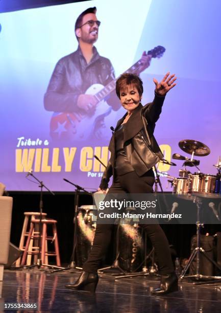 Vivian Ruiz at MDC Wolfson Campus To Host Tribute To Cuban American Music Icon Willy Chirinoat Miami Dade College on October 18, 2023 in Miami,...