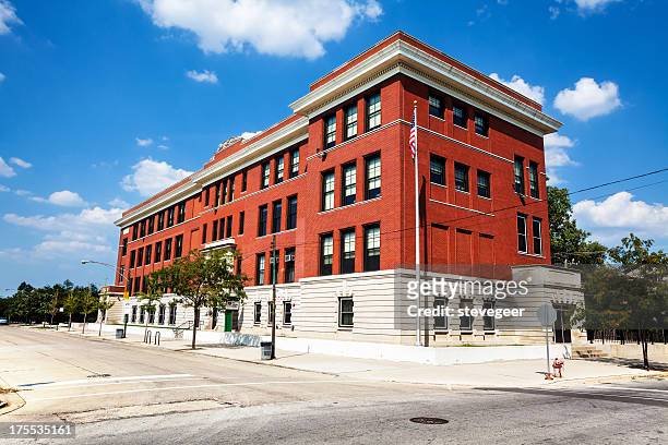 fernwood elementary school in washington heights, chicago - elementary school building stock pictures, royalty-free photos & images