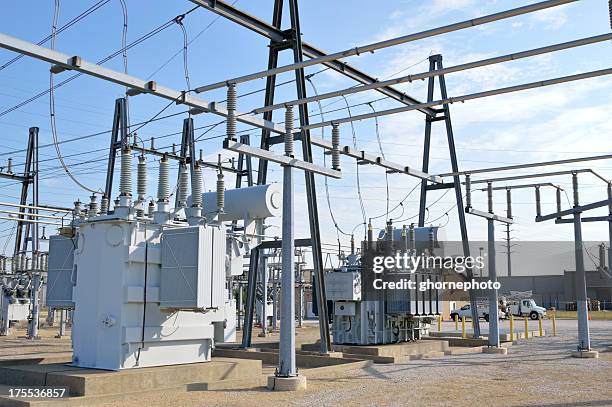 electric power substation - transformer stock pictures, royalty-free photos & images