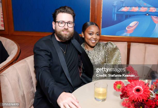Kevin Jay Anik and Quinta Brunson attend Neiman Marcus Creates the Magic Holiday Launch Event at Sunset Tower Hotel on October 24, 2023 in Los...