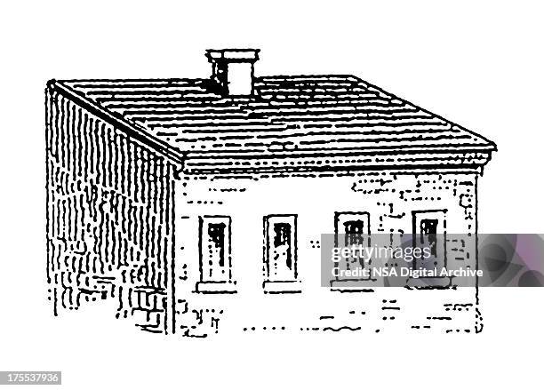 ilustraciones, imágenes clip art, dibujos animados e iconos de stock de plano de techo/antigüedades arhictural ilustraciones - roofing-clip-art