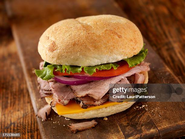 roast beef  sandwiches - roast beef sandwich stock pictures, royalty-free photos & images