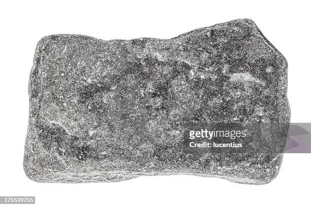 grey stone isolated on white - rock object stock pictures, royalty-free photos & images