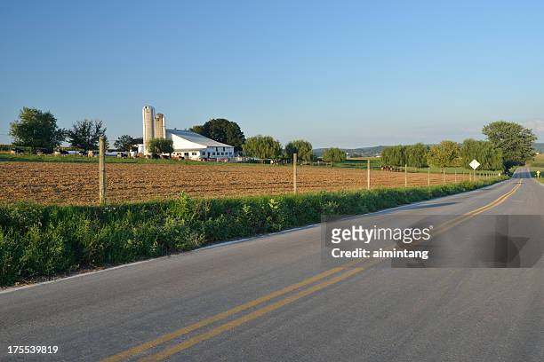 country road - lancaster pennsylvania stock pictures, royalty-free photos & images
