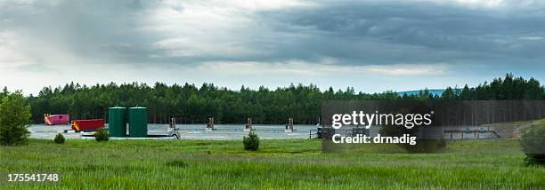 marcellus shale gas well site - shale stock pictures, royalty-free photos & images
