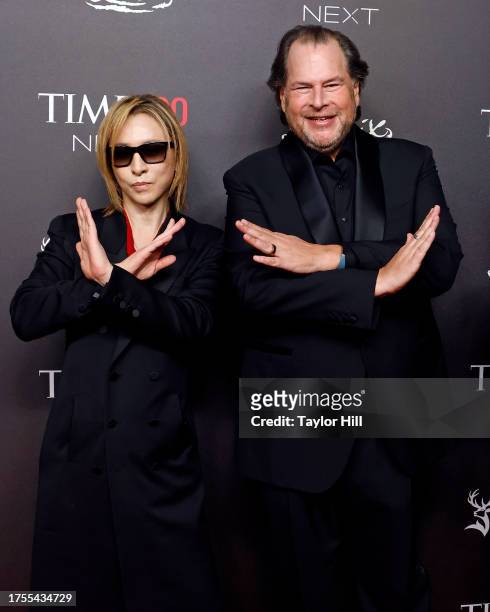 Yoshiki and Marc Benioff attend the 2023 Time100 Next at Second on October 24, 2023 in New York City.
