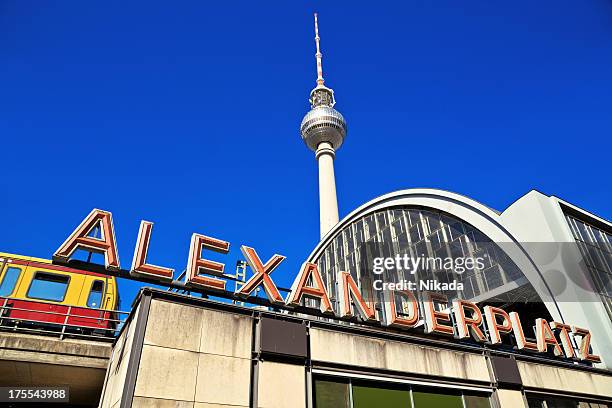 berlin alexanderplatz - tv tower berlin stock pictures, royalty-free photos & images