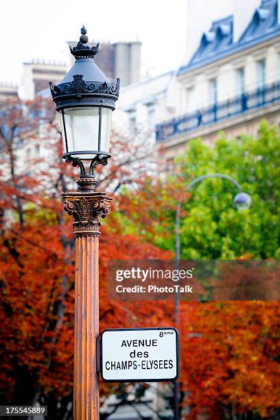 autumn season of paris champs-elysees avenue - xlarge - champs elysees stock pictures, royalty-free photos & images