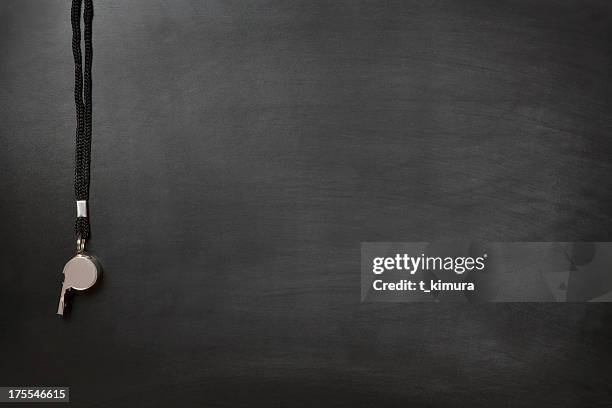 blackboard coach - whistle blackboard stock pictures, royalty-free photos & images