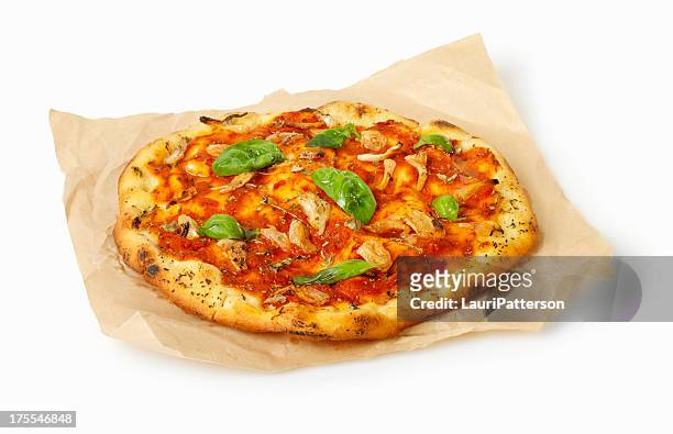marinara pizza - brown paper isolated stock pictures, royalty-free photos & images