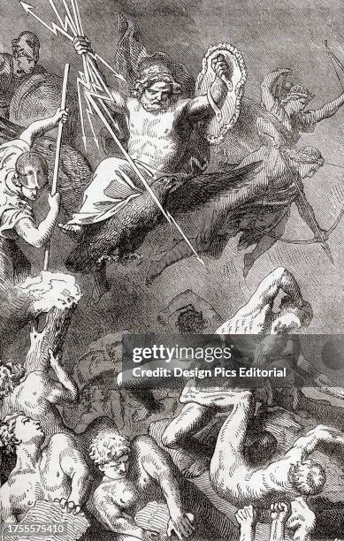 According to Greek mythology Zeus defeated the giant Mimas by throwing blazing thunderbolts at him during the Gigantomachy, the battle fought between...